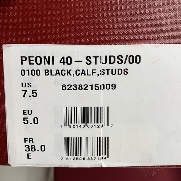 Bally‎ Peoni 40mm Studded Leather Slide Mules sz 38 - Picture 4 of 8